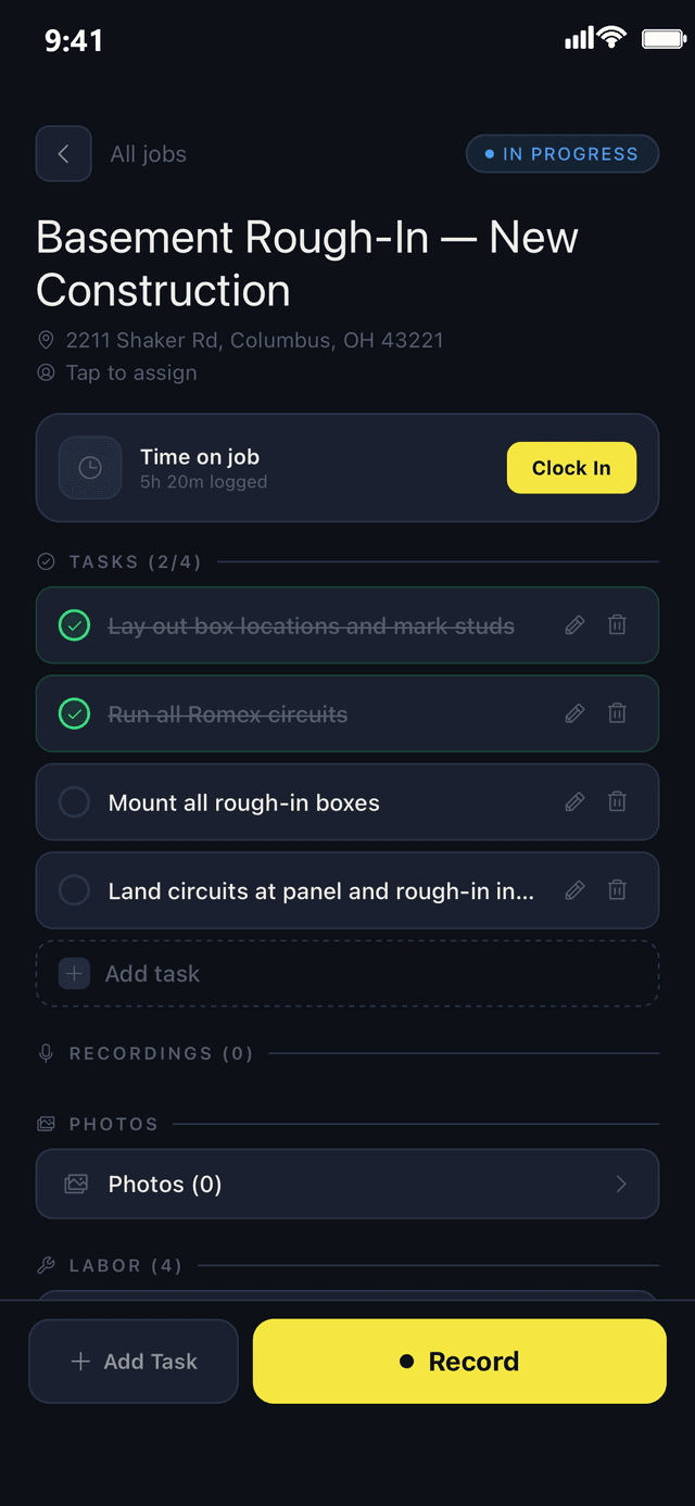 VoltReport job detail